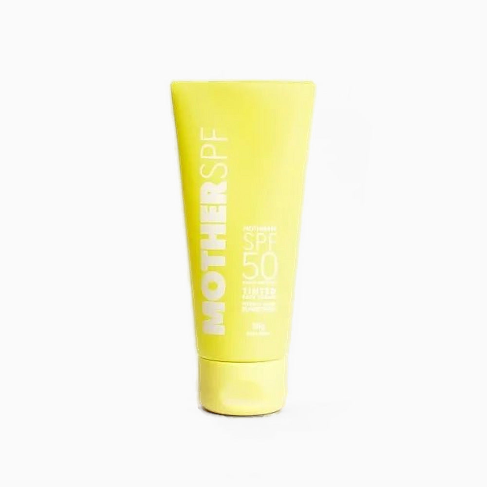Mother SPF Mineral Matte Mousse SPF50 – 50g tinted mineral face sunscreen tube